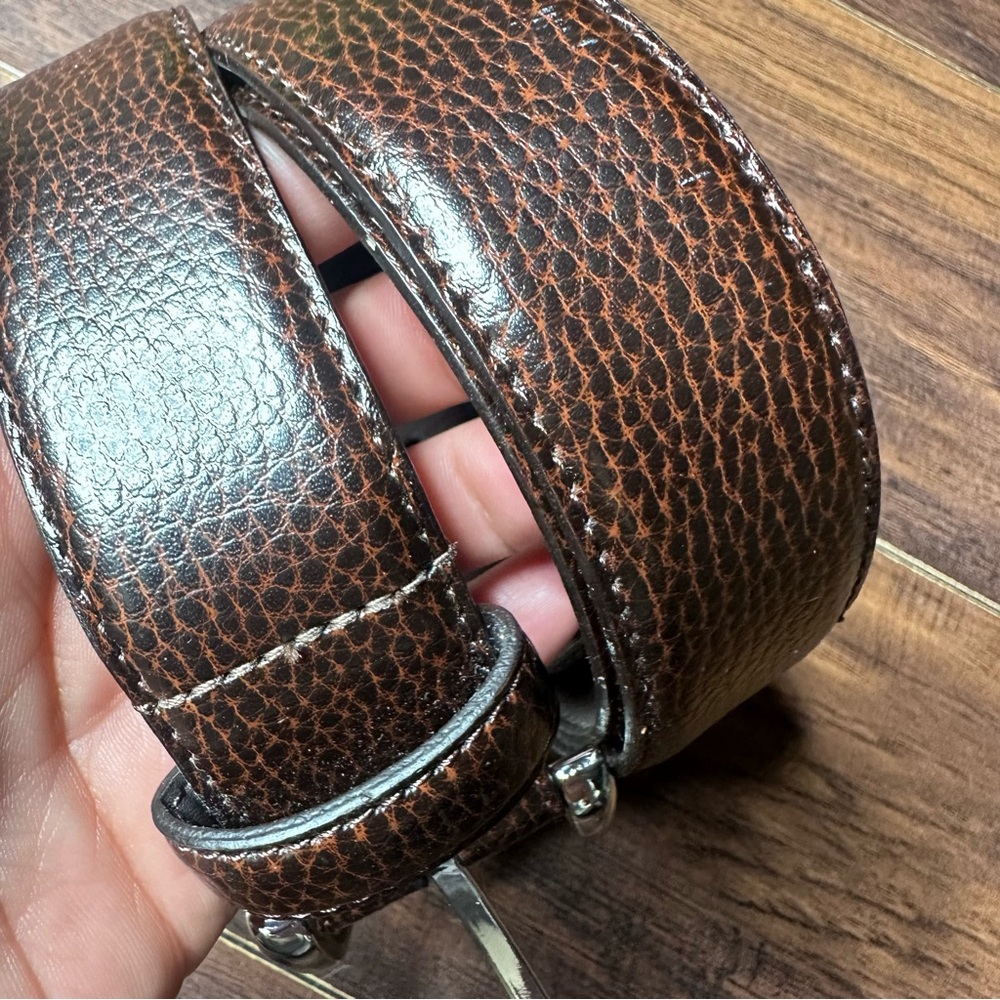 Broletto Brown Pebbled Leather Belt - Picture 2 of 6